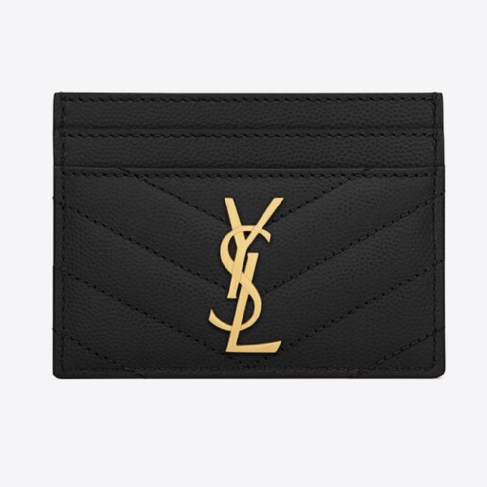 YSL Black Leather Card Holder
